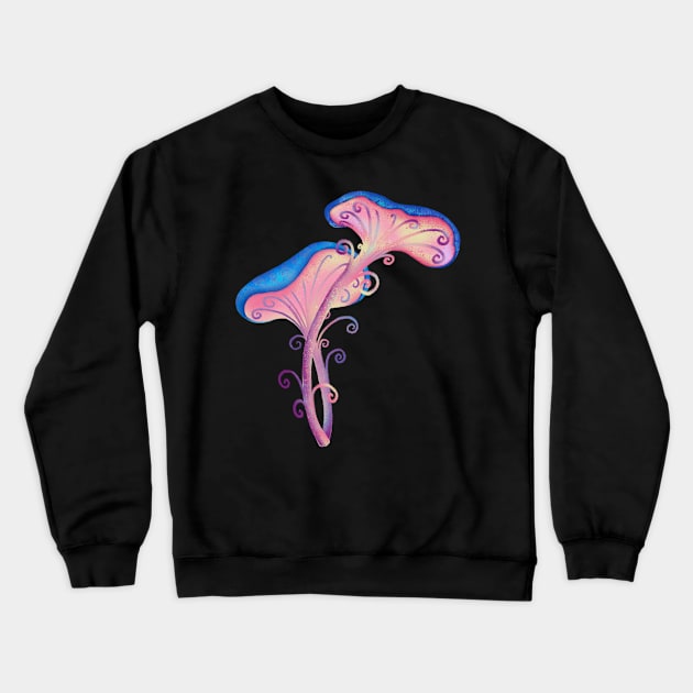 Whimsical Mushroom Sticker Crewneck Sweatshirt by Lidiebug